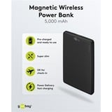 goobay Magnetische Wireless Powerbank 5.000 mAh schwarz, 5 Ah, 1x USB-C + Ladepad, Power Delivery