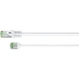 goobay Ultraflexibles Cat.8.1 Patchkabel slim, U/FTP weiß, 2 Meter, extrakurze Stecker