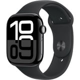 Apple Watch Series 10, Smartwatch schwarz (glänzend), Aluminium, 46 mm, Sportarmband schwarz S/M, Cellular