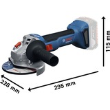 Bosch Akku-Winkelschleifer GWS 18V-8 Professional, 18Volt blau/schwarz, 2x Li-Ionen Akku 5,0Ah, in L-BOXX