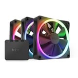 NZXT F120 RGB-Dreierpack 120x120x26, Gehäuselüfter schwarz, 3er Pack inkl. RGB & Fan Controller, 120 mm