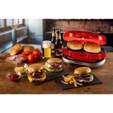 Ariete Hamburger-Grill Party Time, Elektro-Grillplatte rot/weiß, 1.200 Watt, 50's Style