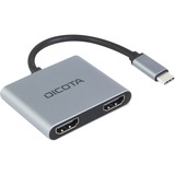 DICOTA USB-C Mini Docking Station 4-in-1, Dockingstation silber