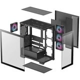 DeepCool CG580 4F , Tower-Gehäuse schwarz, Tempered Glass x 2