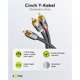 goobay Plus Cinch Y-Kabel schwarz/silber, 3 Meter