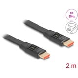 DeLOCK High Speed HDMI-Flachbandkabel 48 Gps 8K 60Hz schwarz, 2 Meter