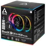 Arctic BioniX P120 A-RGB, Gehäuselüfter schwarz, 3er Pack inkl. Controller und Fernbedienung