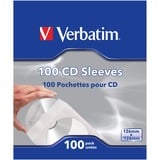 Verbatim CD-Hüllen, CD-/DVD-Aufbewahrung weiß/transparent, 100 Stück