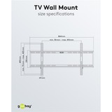 goobay TV-Wandhalterung Basic FIXED (XL) schwarz, für 109 - 254cm (43" - 100") Fernseher