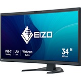 EIZO FlexScan EV3450XC-BK, LED-Monitor 86.7 cm (34.1 Zoll), schwarz, UWQHD, IPS, Webcam, Mikrofon, USB-C