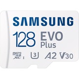 SAMSUNG EVO Plus 128 GB microSDXC (2024), Speicherkarte weiß, UHS-I U1, Class 10, V10, A1