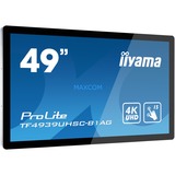 iiyama ProLite TF4939UHSC-B1AG, Public Display schwarz, UltraHD/4K, IPS, Touchscreen