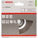 Bosch Kegelbürste Clean for Inox, Ø 75mm, gewellt 0,35mm Edelstahldraht, M14, für Winkelschleifer