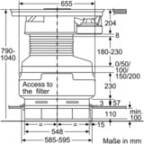 Bosch PKM845F11E Serie 6, Autarkes Kochfeld schwarz/edelstahl, mit integriertem Dunstabzug