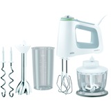 Braun Handmixer MultiMix 5 weiß/grau, 750 Watt, mit Mixfuß, Becher und Zerkleinerer