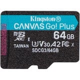 Kingston Canvas Go! Plus 64 GB microSDXC, Speicherkarte schwarz, UHS-I U3, Class 10, V30, A2