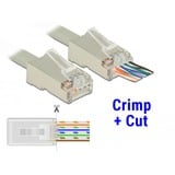 DeLOCK RJ-45 Crimp+Cut Stecker Cat.6 STP transparent, 20 Stück