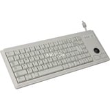 CHERRY Compact-Keyboard G84-4400, Tastatur hellgrau, US-Layout, Cherry Mechanisch, integr. Trackball