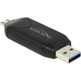 DeLOCK Micro USB OTG Kartenleser + USB 3.0 A Stecker schwarz