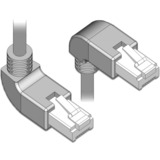 DeLOCK Patchkabel RJ45 Cat.6a S/FTP grau, 2 Meter, gewinkelte Stecker 1x oben, 1x unten