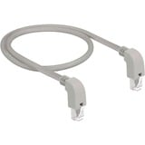 DeLOCK Patchkabel RJ45 Cat.6a S/FTP grau, 50cm, gewinkelte Stecker 2x unten