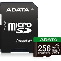 ADATA SPEED PLUS microSDXC 256 GB, Speicherkarte UHS-I U3, Class 10, V30, A2