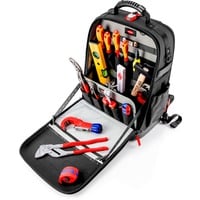 KNIPEX Werkzeugrucksack Modular X18 Sanitär, Werkzeug-Set schwarz, 17-teiliges Sortiment