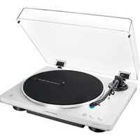 Audio-Technica AT-LP70XBTWS, Plattenspieler weiß/silber, Integrierter Phono-Vorverstärker, Bluetooth, Vollautomat, Riemenantrieb