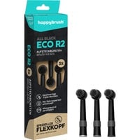 happybrush ECO R2 Aufsteckbürsten Allblack 3er-Pack schwarz