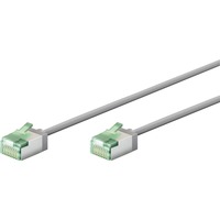 goobay Ultraflexibles Cat.8.1 Patchkabel slim, U/FTP grau, 5 Meter, extrakurze Stecker