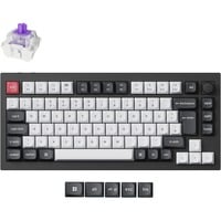 Keychron Q1 HE, Gaming-Tastatur schwarz/weiß, DE-Layout, Gateron Double-Rail Magnetic Nebula, Hot-Swap, Aluminiumrahmen, RGB