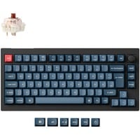 Keychron V1 Max, Gaming-Tastatur schwarz/blaugrau, DE-Layout, Gateron Jupiter Brown, Hot-Swap, RGB