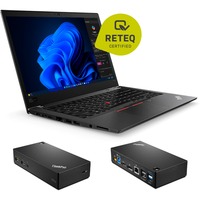 Lenovo ThinkPad T480s Generalüberholt, Notebook schwarz, Windows 11 Pro 64-Bit, 35.6 cm (14 Zoll), 256 GB SSD