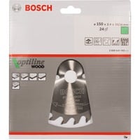 Bosch Kreissägeblatt Optiline Wood, Ø 150mm, 24Z Bohrung 20mm, für Handkreissägen