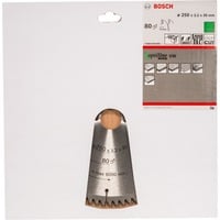 Bosch Kreissägeblatt Optiline Wood, Ø 250mm, 80Z Bohrung 30mm, für Tischkreissägen