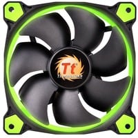 Thermaltake Riing 14 LED Green 140x140x25, Gehäuselüfter schwarz/grün, 140 mm