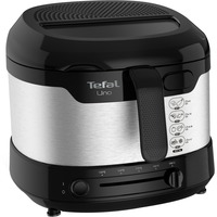 Tefal Fritteuse Uno M Edelstahl FF215D edelstahl/schwarz, 1.600 Watt, Ölbehälter 1,8 Liter