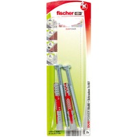 fischer Dübel DUOPOWER 10x80 S K hellgrau/rot, 2 Stück, mit Schraube