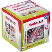 fischer Dübel DUOPOWER 8x65 LD hellgrau/rot, 50 Stück