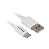 Sharkoon USB 2.0 Kabel, USB-A Stecker > USB-C Stecker weiß, 50cm