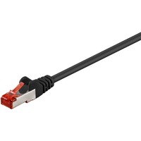 goobay Patchkabel CAT.6 S/FTP (PiMF) schwarz, 1 Meter, doppelt geschirmt