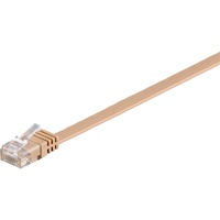 goobay Patchkabel RJ45 Stecker > RJ45 Stecker CAT.6 U/UTP braun, 1 Meter, Flachkabel