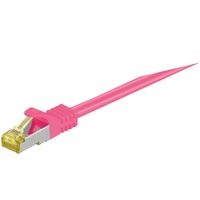 goobay Patchkabel RJ-45 SFTP, mit Cat 7 Rohkabel pink, 1 Meter, 500 MHz